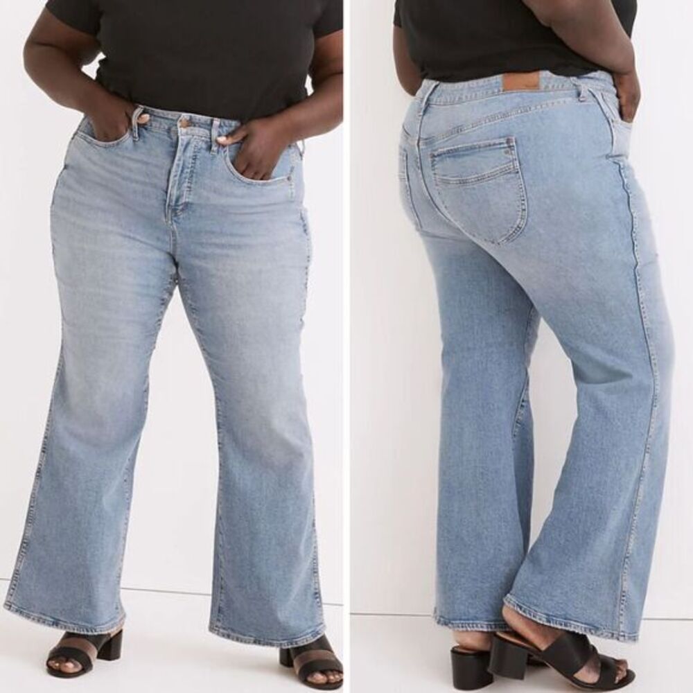 NEW Madewell Plus High-Rise‎ Flare Jeans in Caine Wash,  28W